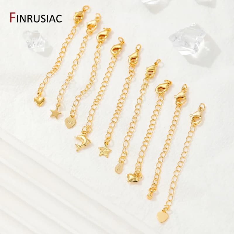 18K 골드 도금 황동 연장 체인 랍스터 클래스프 DIY