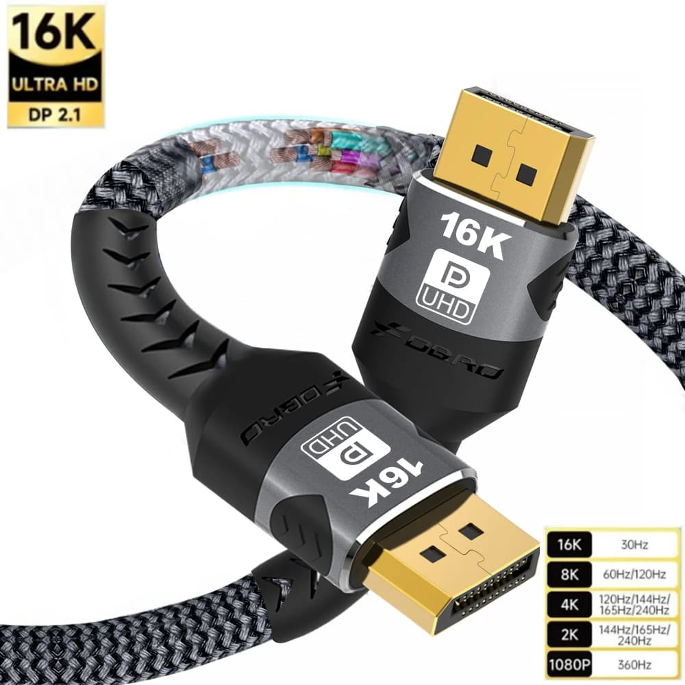 16K DP 2.1 디스플레이 포트 케이블 16K 30Hz 8K 60Hz 4K 120Hz 32Gbps 비디오 오디오 케이블 디스플레이 포트 1.2 노트북 HDTV PC 용 어댑터