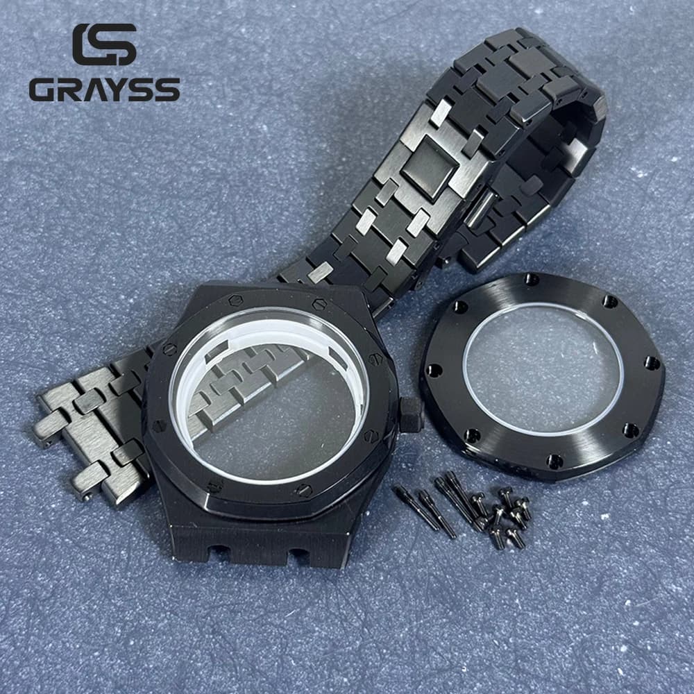 42mm PVD 스테인리스 옥타곤 오토매틱 워치케이스 사파이어 NH35 NH38용