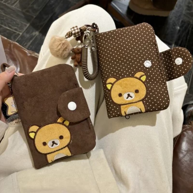 귀여운 리락쿠마 여권 케이스 카툰 대용량 휴대용 신분증 수납백