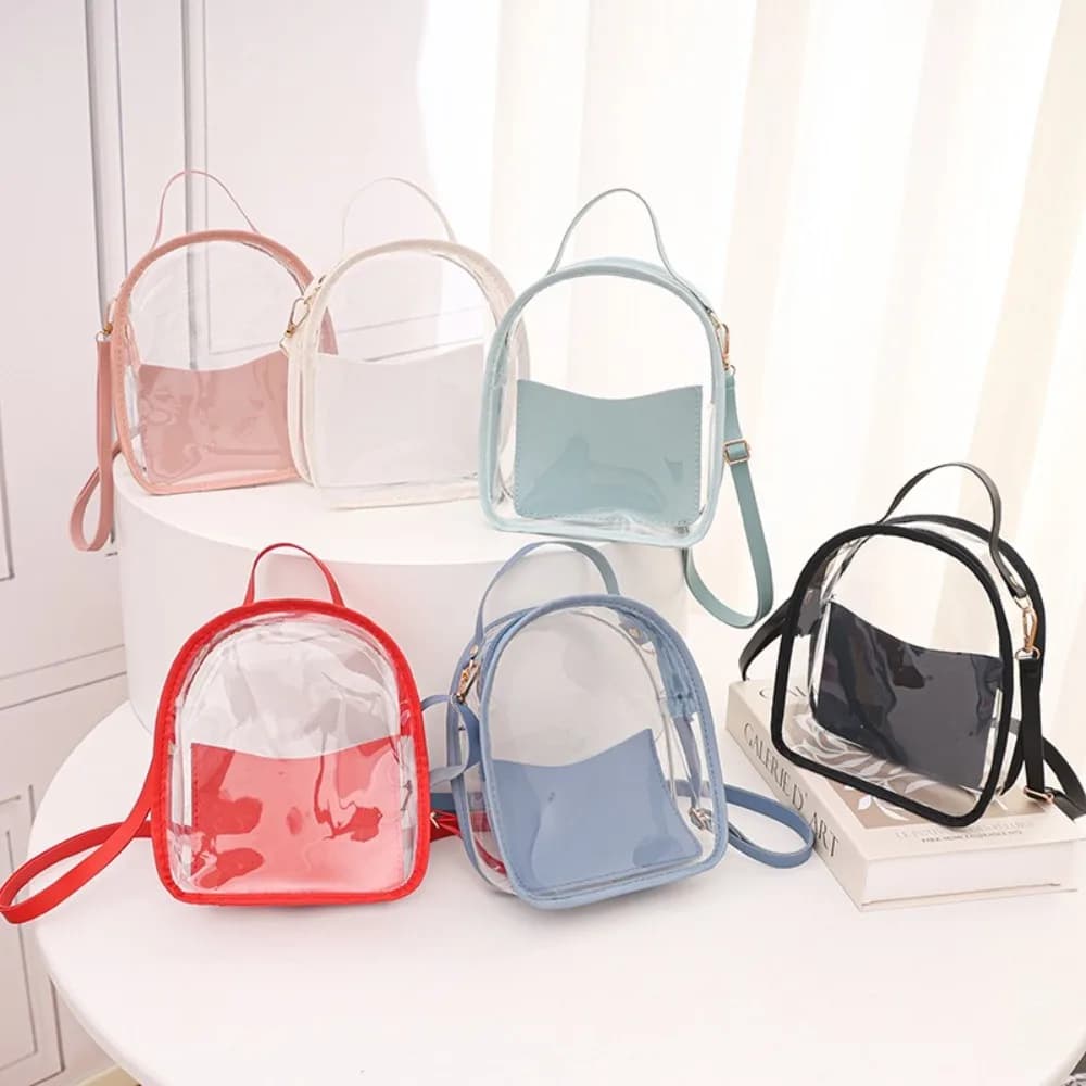 Small Bags Crossbody Bags Waterproof Lightweight Jelly Backpack Transparent PVC Backpack Travel Bag