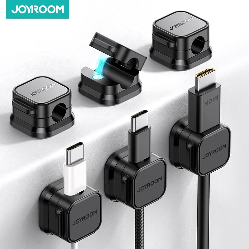 Joyroom 마그네틱 케이블 클립 케이블 책상 아래 부드럽고 조절 가능한 코드 홀더 케이블 관리 와이어 키퍼 케이블 정리 홀더
