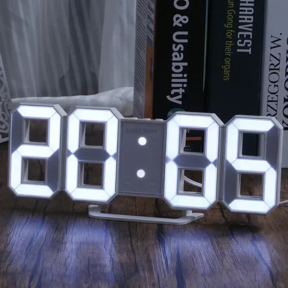 3D LED 디지털 시계 벽 장식 글로우 나이트 모드 장식 침실 조정 가능한 전자 시계 룸 장식 미학