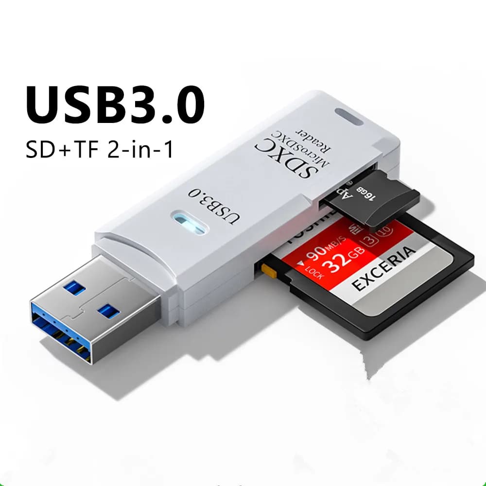 USB 3.0 SD/TF 카드 리더기 2 in 1 고속