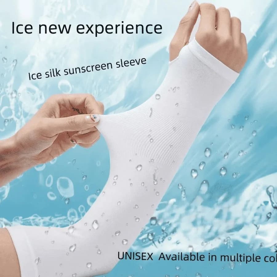 1PC Ice Silk Arm Sleeve, Breathable UV Protection Arm Cover for Cycling, Driving & Summer Outdoor Use