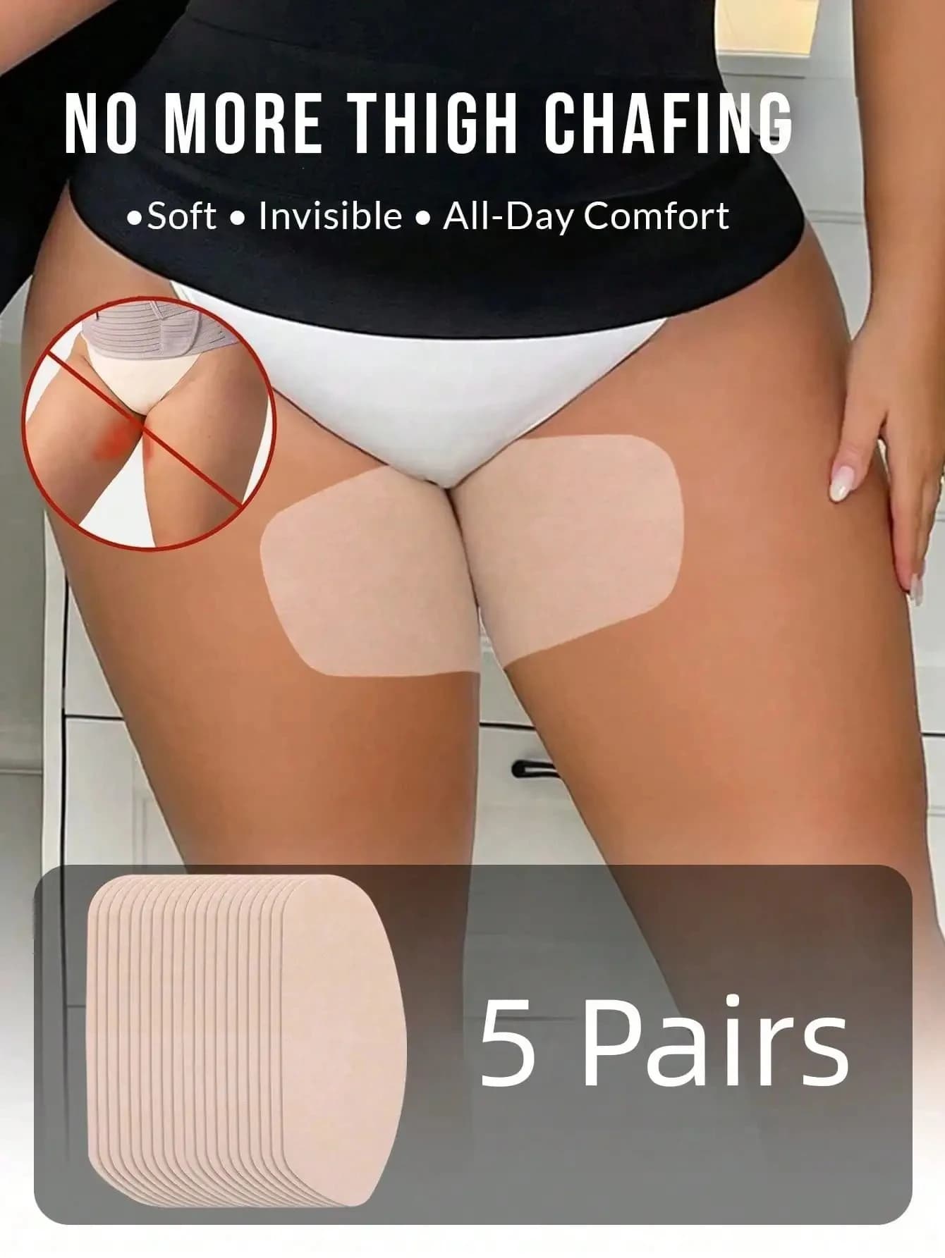 Anti wear thigh artifact, inner thigh anti friction sticker, overweight men's and women's invisible leg protector sticker, cross