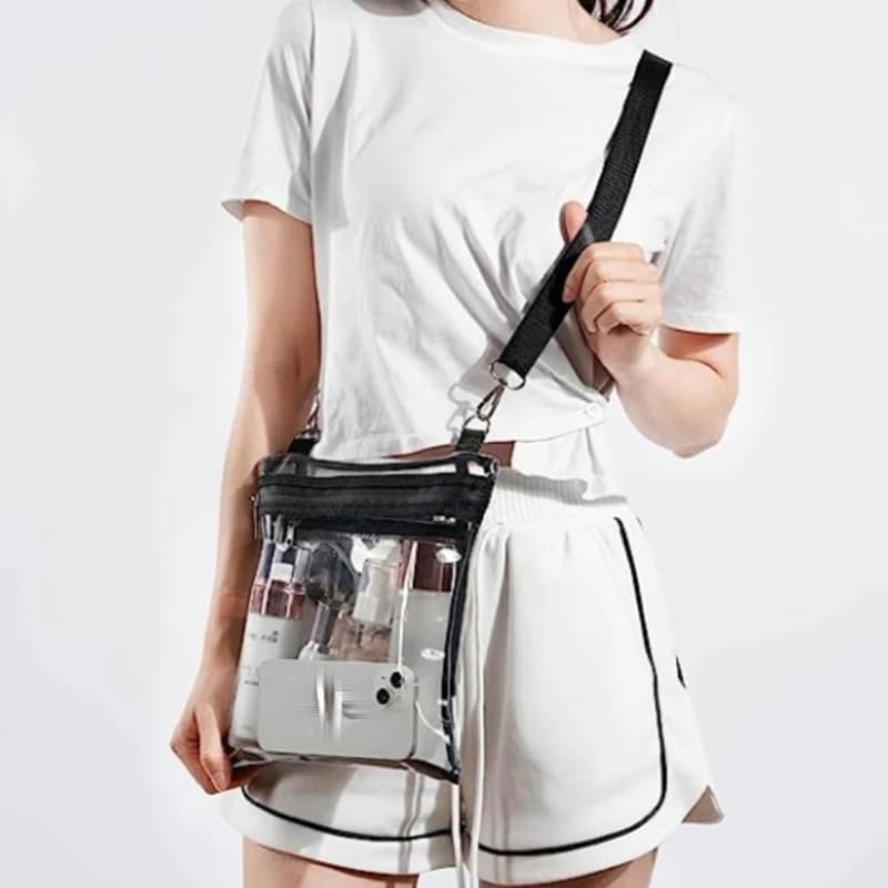 Waterproof Women's Transparent Crossbody Bag With Inner Pocket And Adjustable Shoulder Strap For Music Festival Portability When