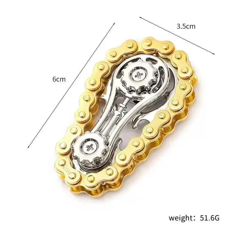 Bike Chain Fidget Spinner Silent CNC Stainless Steel Gear Desktop Toy for Adults Steampunk Decor Stress Relief Focus Office Art