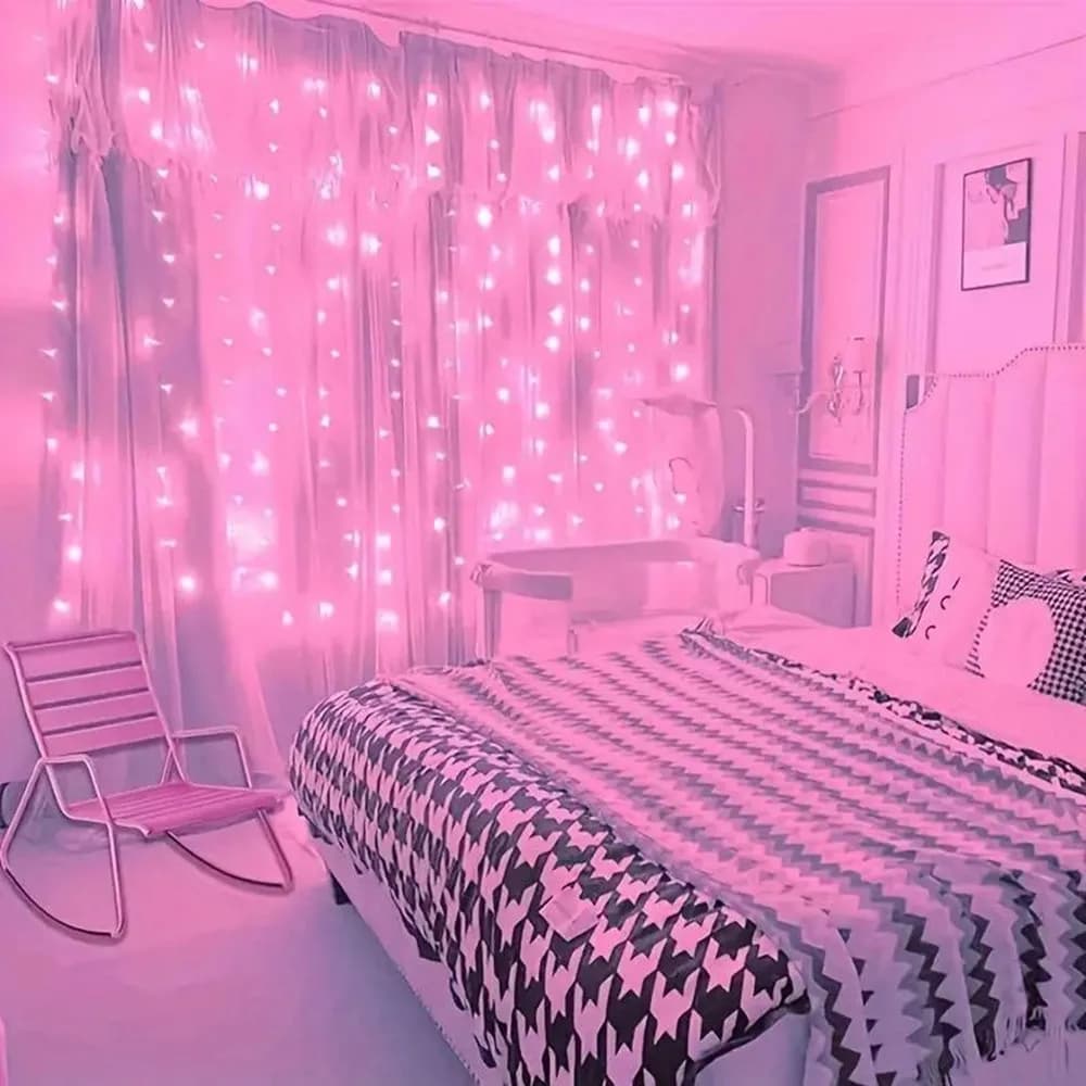 LED Curtain Lights USB Powered with Remote Control Holiday Christmas Decorations for Home Wedding Birthday Bedroom Party Lights