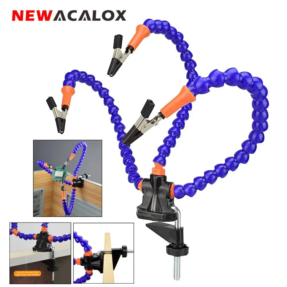 NEWACALOX 헬핑핸드 납땜 PCB 기판 홀더 플렉시블 암 클램프