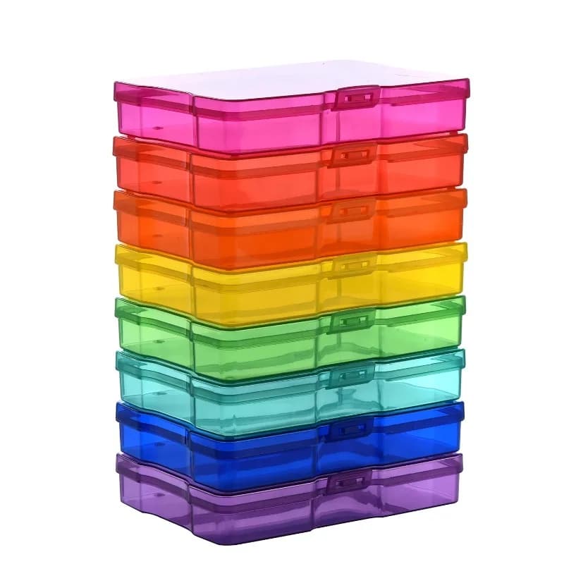 The New Durable and Colorful Plastic Storage Box, Double Buckle Pp Transparent Plastic Box with Clamshell and Compartment