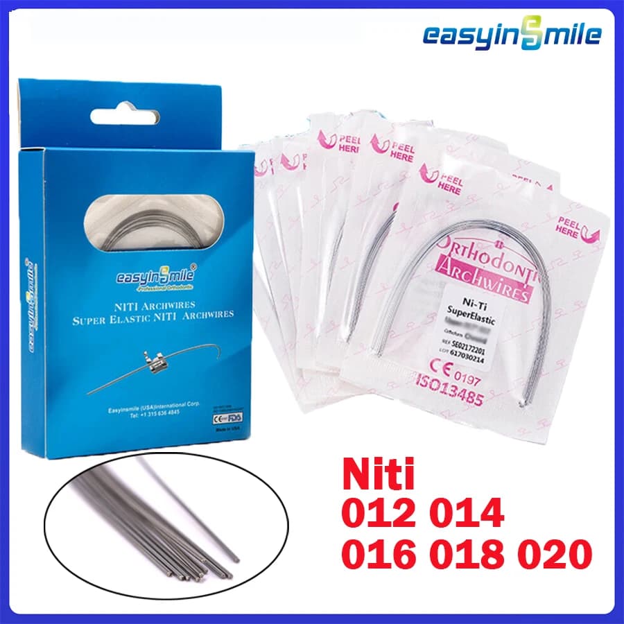 EASYINSMILE 치과 교정 NiTi 아치와이어 10개 라운드 012-020