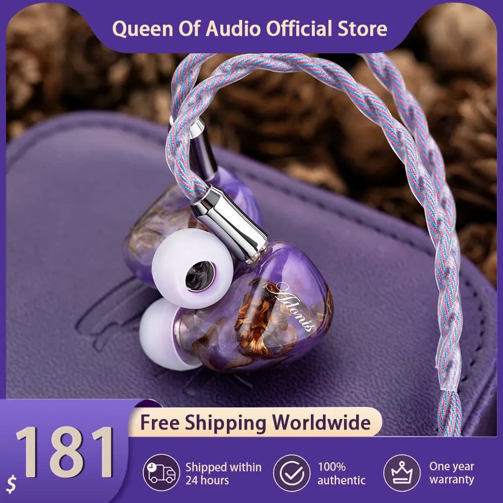QoA 아도니스 1DD+2BA 하이브리드 인이어 이어폰 3.5 4.4mm IEM
