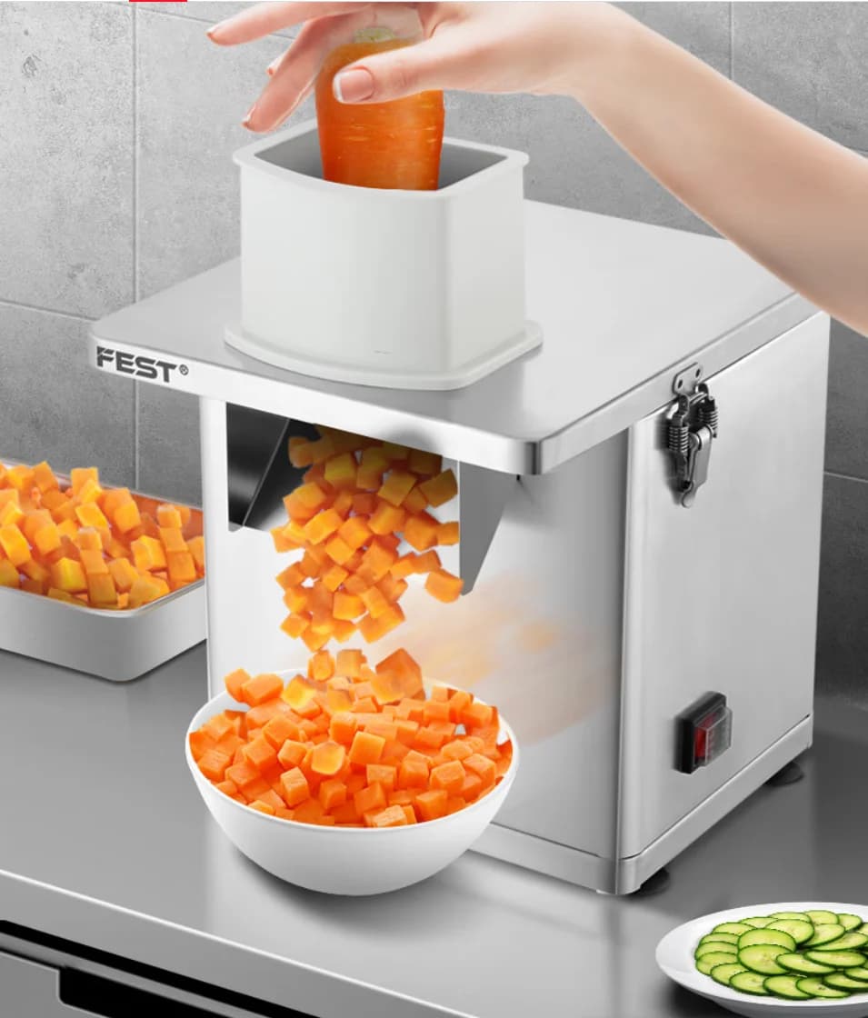 Commercial Electric Potato Dicing Machine Stainless Steel Automatic Cutter for French Fries Chips Shredding