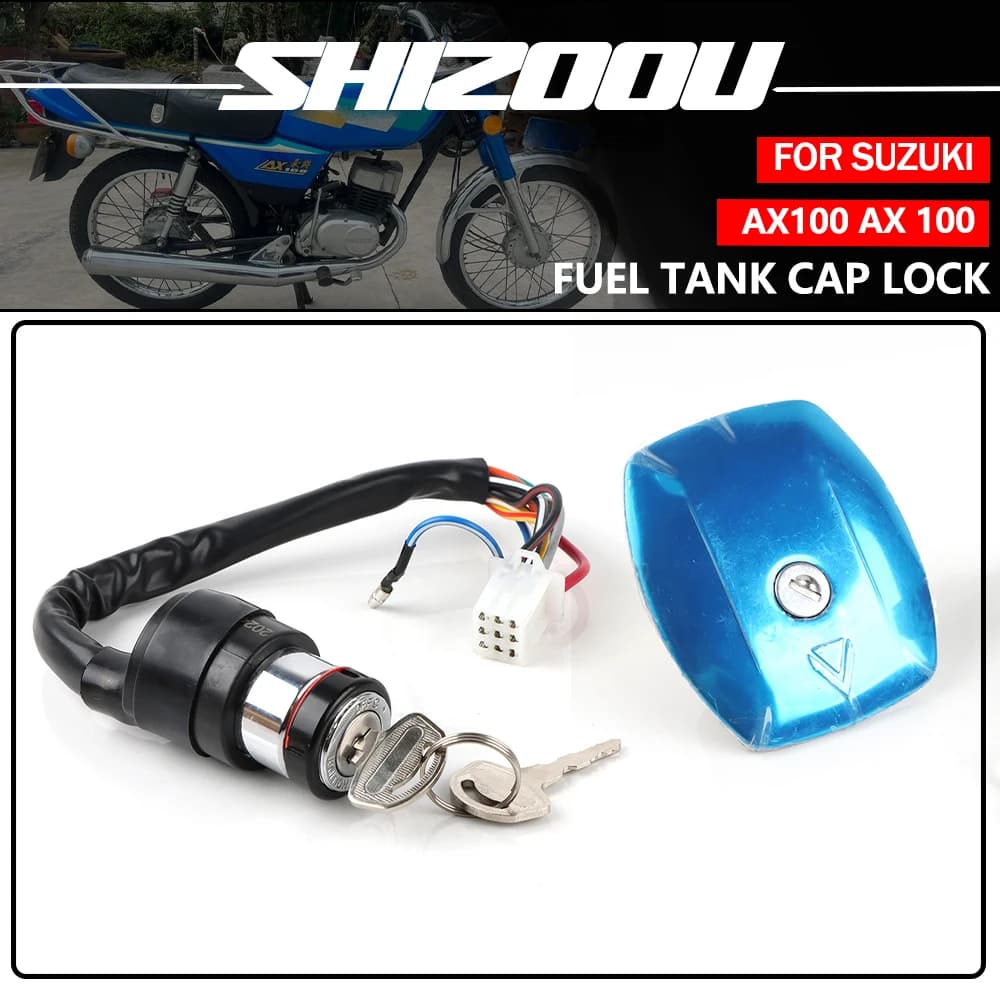 Motorcycle Ignition switch igntion lock set Tank Cap Lock Fuel Tank Lock For Haojue Suzuki AX100 AX 100 Lock Set