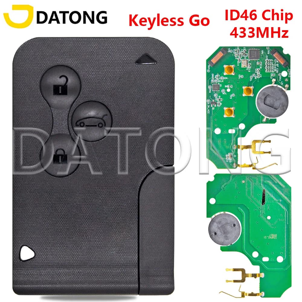 Datong 키리스고 ID46 칩 433MHz 르노 메간 2 라구나 2 스마트키