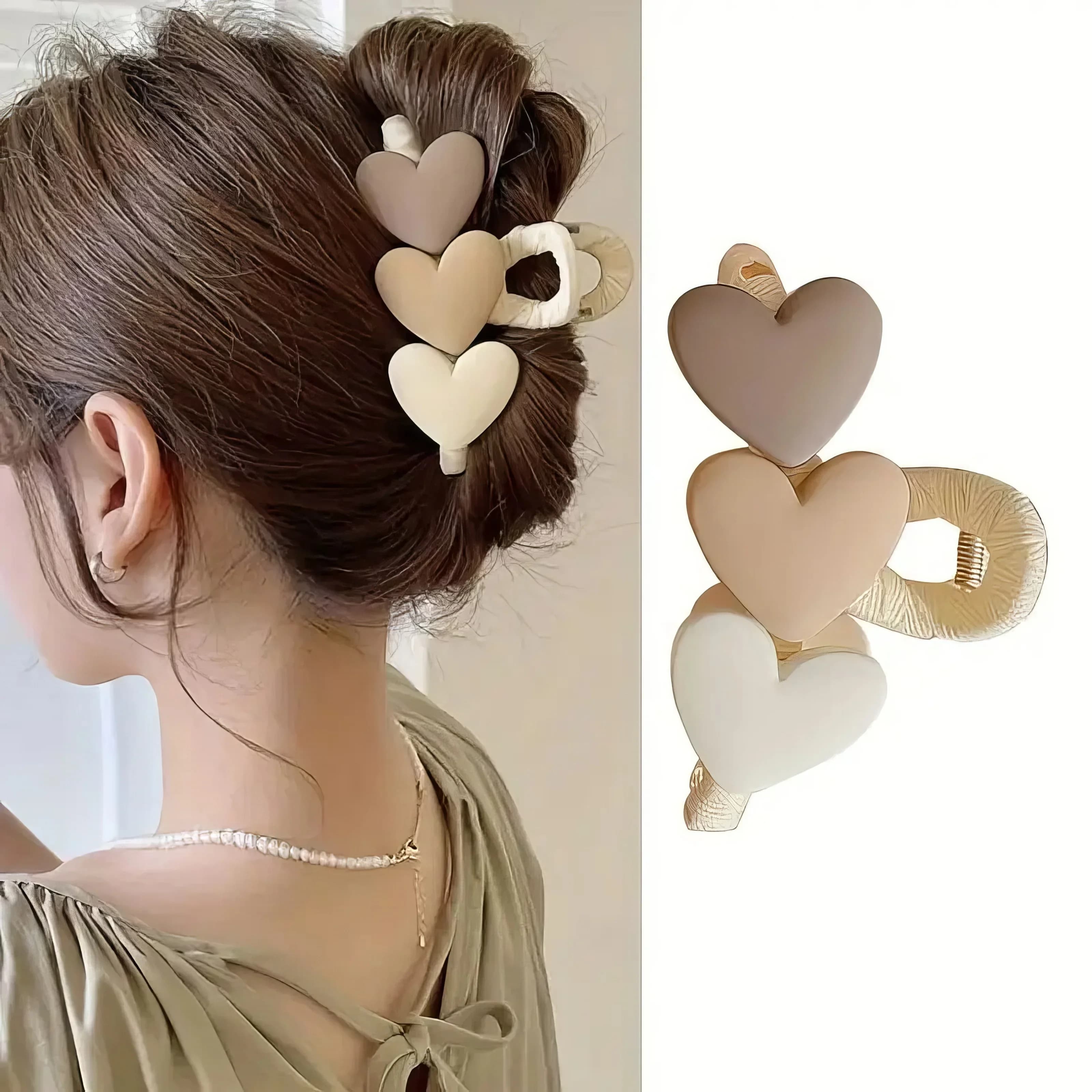 1 Cute Sweetheart Shaped Hair Clip, Fashionable and Lightweight Hair Accessory, Suitable for Braided Hair, Ponytail, and Bun