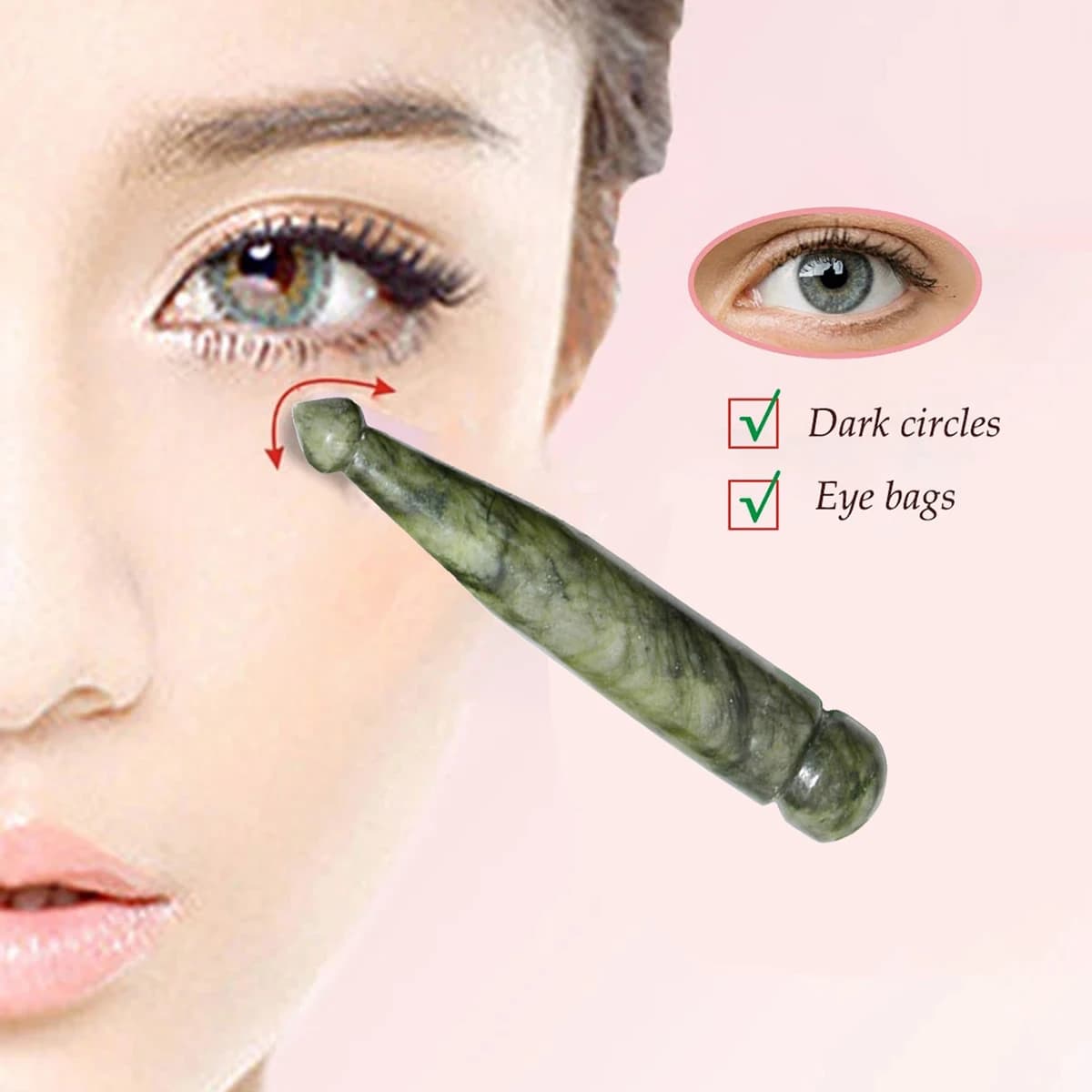 천연 옥돌 페이스 마사지 괄사 스틱 지압 경락 마사지기