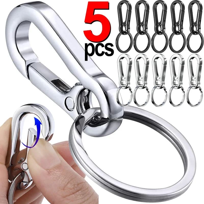 1/5PCS 금속 조롱박 버클 키 체인 등산 후크 자동차 키 체인 강력한 Carabiner 모양 키 체인 액세서리 빈티지 열쇠 고리 반지