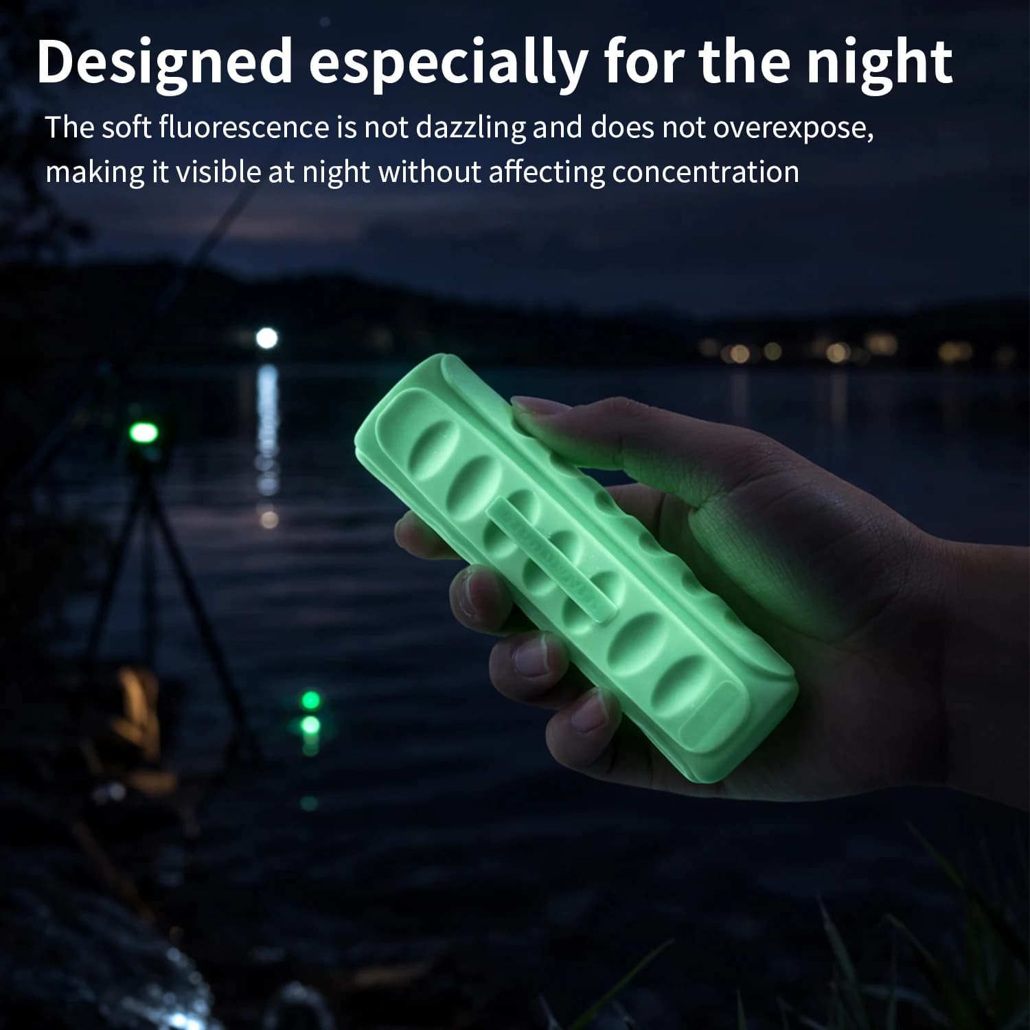 Glow in the Dark Fishing Handle Grip for Fish Finder Sonar Pole, Luminous Anti-Slip Handle for Transducer Mount, Night Fishing