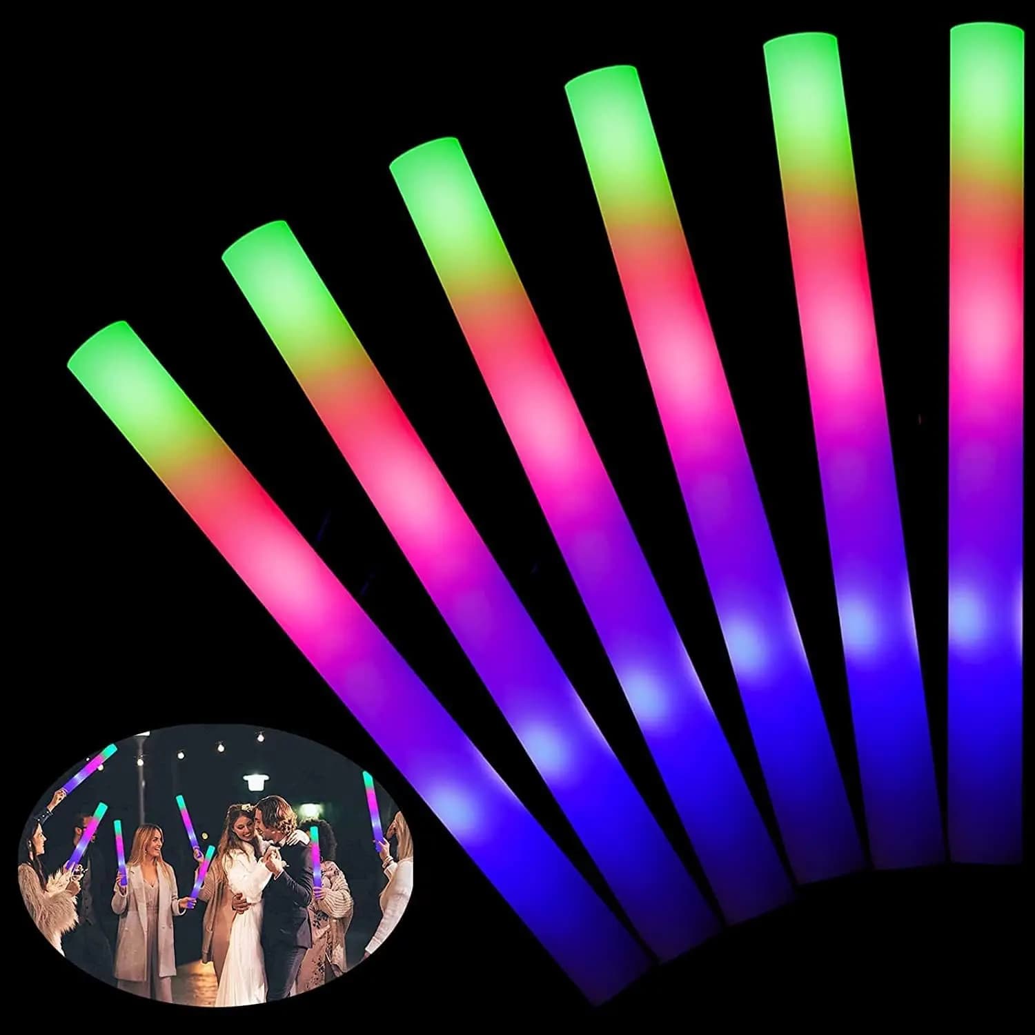 LED 글로우 스틱 RGB 응원봉 폼 스틱 파티 용품 15/20개