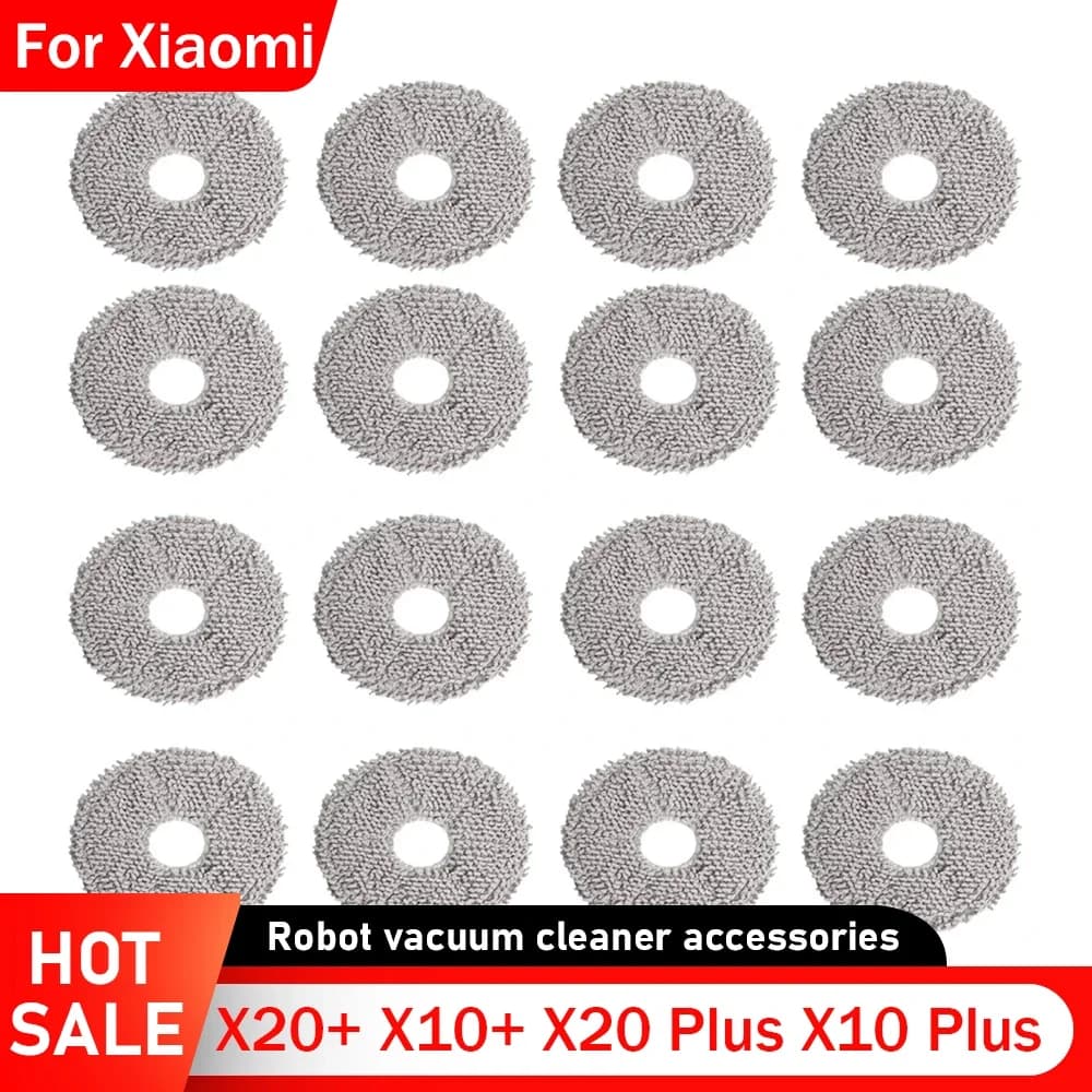 샤오미 X20+ X10+ X20 Plus X10 Plus 로봇 진공청소기용 16개입 내구성 있는 걸레 천 호환 액세서리, 교체용 부품