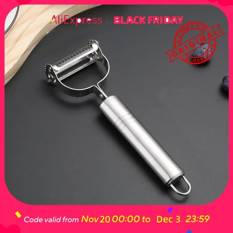 3-in-1 Stainless Steel Peeler Set - Vegetable Peeler, Julienne Slicer, Grater for Kitchen, Dishwasher Safe (Silver)​