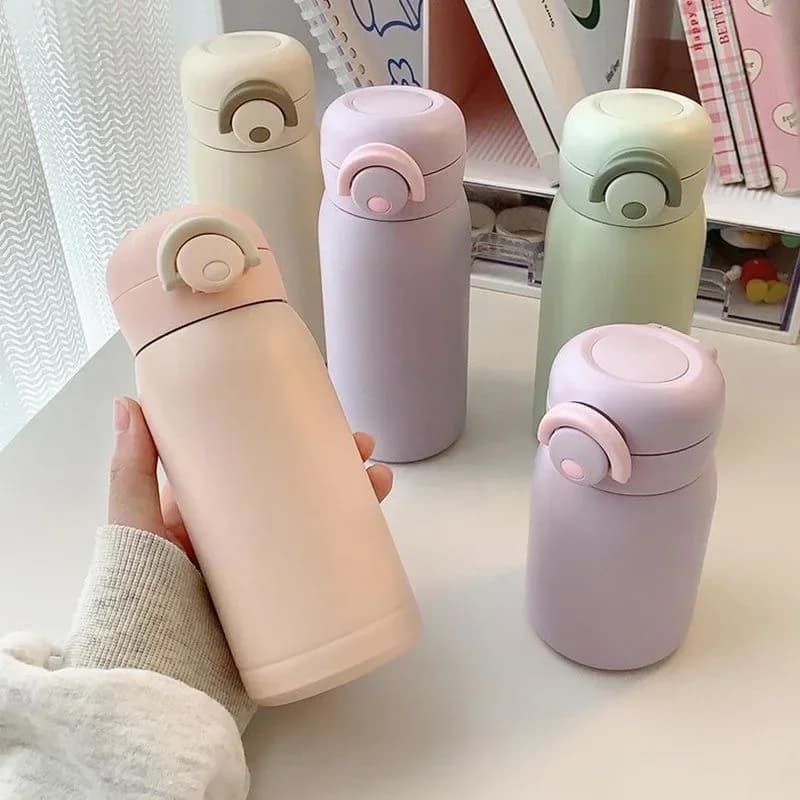 미니 보온병 컵 220ml/350ml 포켓 컵 스테인레스 스틸 열 커피 머그잔 진공 플라스크 절연 뜨거운 물 병 어린이 선물