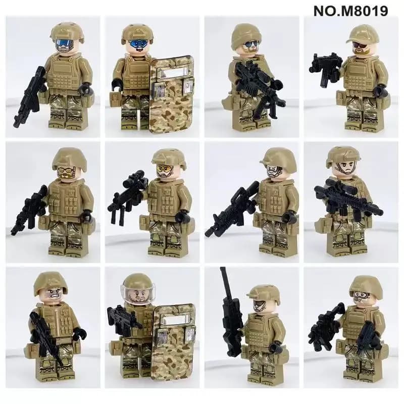 M8022 위장 휴머노이드 레인저 군인 미니 블록 인형 카툰 캐릭터 완구