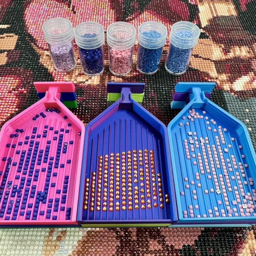 Diamond Painting Tray Embroidery Beading Plates Beads Sorting Storage Tray with T Shape Pop-up Plug DIY Craft Handmade Tools