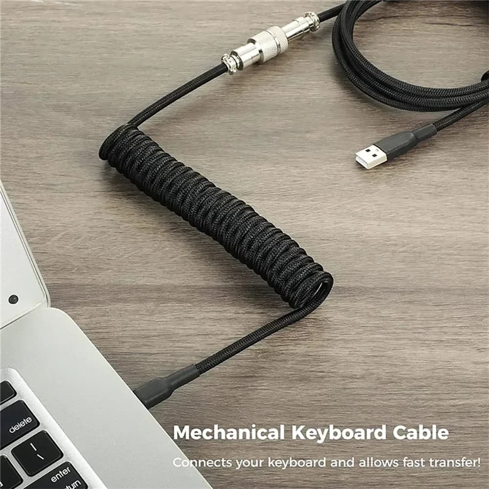 기계식 키보드 코일 케이블 Type-C USB 항공잭 게이밍
