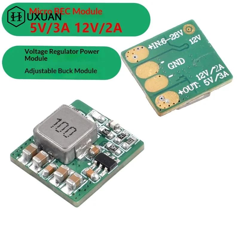 RC 드론 마이크로 BEC 전원 모듈 6-28V to 5V/3A 12V/2A