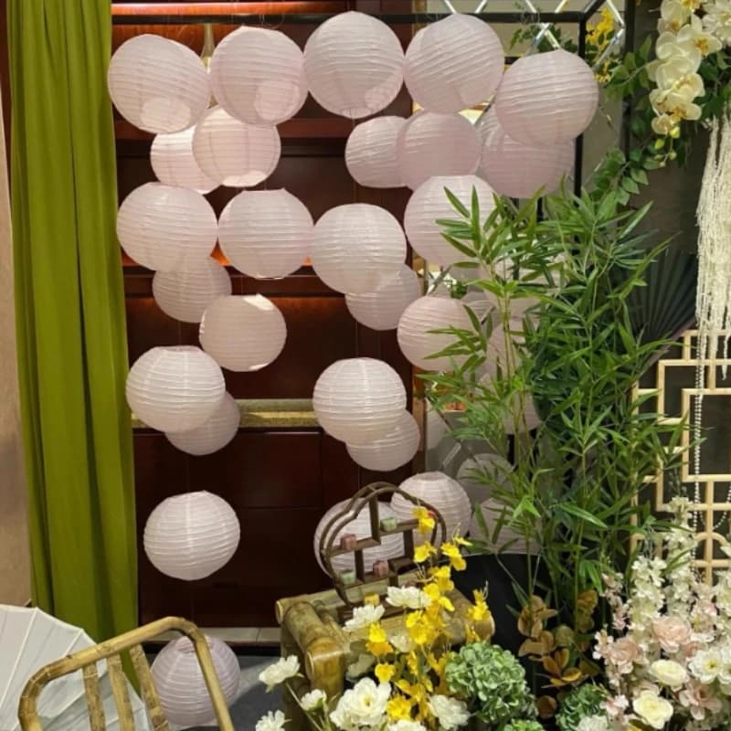 4/6/8/10/12/14/16 Inch White Round Chinese Paper Lantern Wedding Decoration DIY Kindergarten Graffiti Painting Creative Supplies