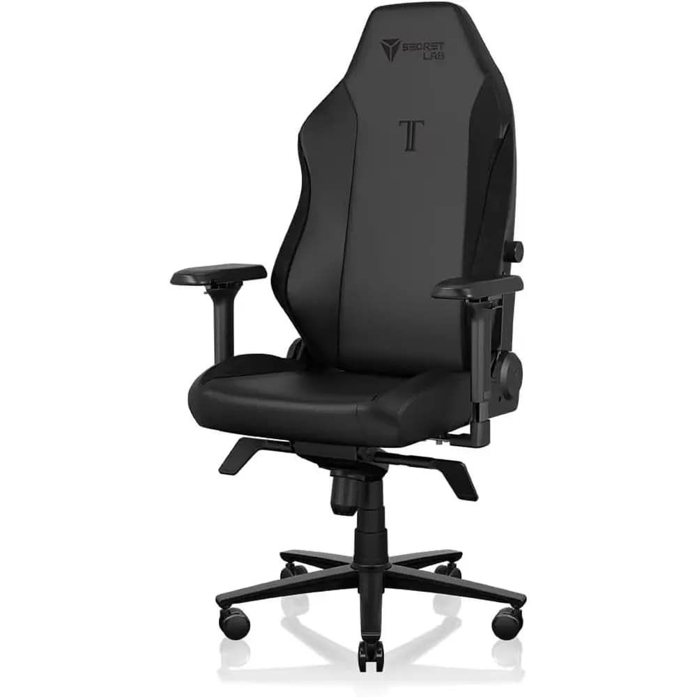 Ergonomic Reclining Gaming Chair with 4D Armrests, Magnetic Pillow, and 4-Way Lumbar Support - Black Leatherette