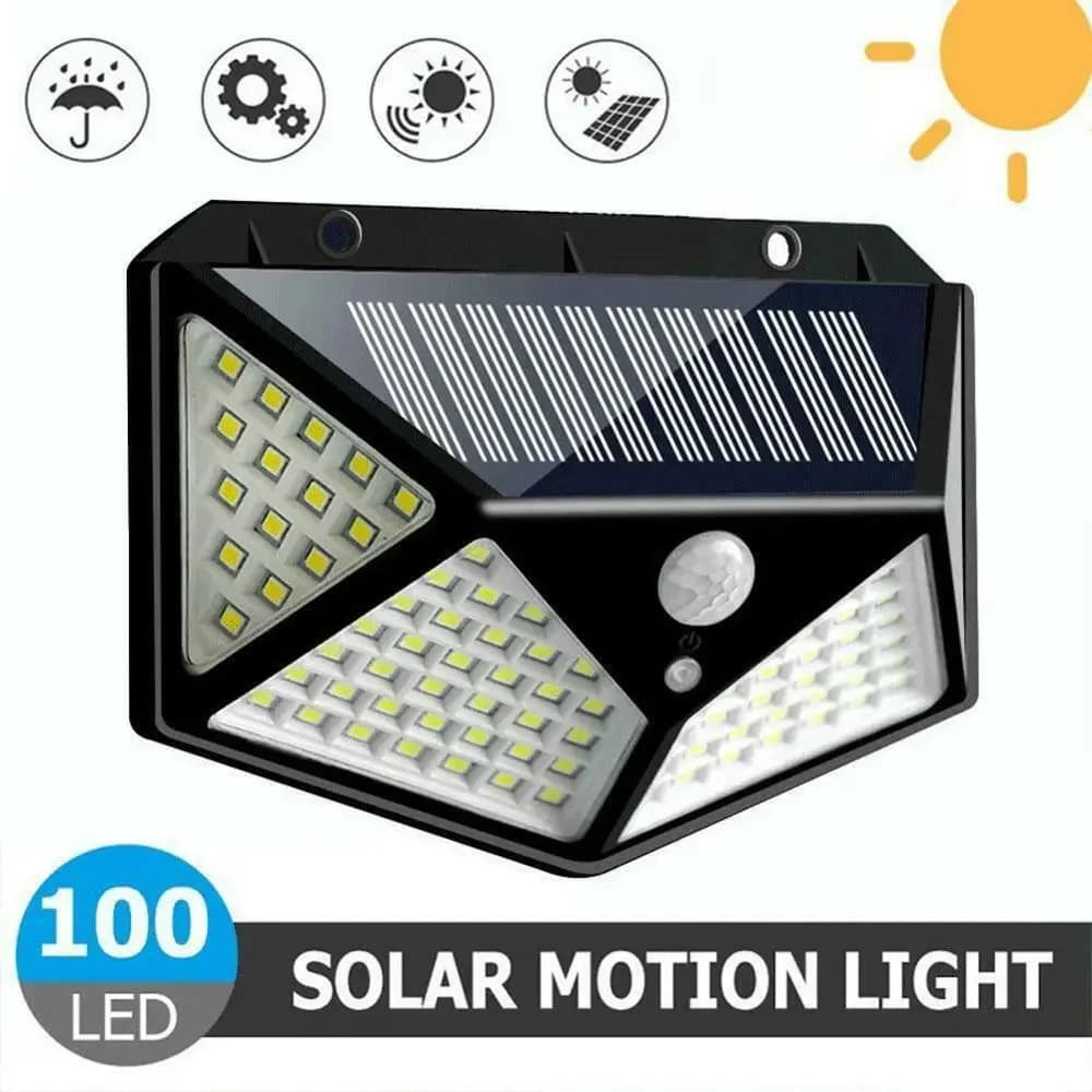 100LED 태양광 야외 정원 조명 방수 모션 센서 솔라 스포트라이트