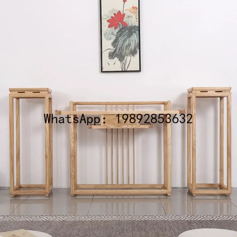 new chinese style ash wood entryway bonsai stand balcony living room decorative flower stand shelf
