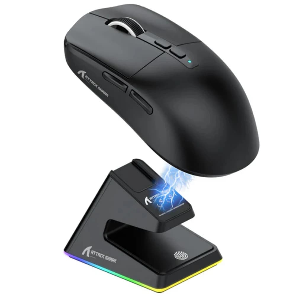 X6 어택 샤크 경량 무선 마우스 최대 26K DPI RGB 백라이트 충전 베이스 무선 3모드 노트북 데스크탑용
