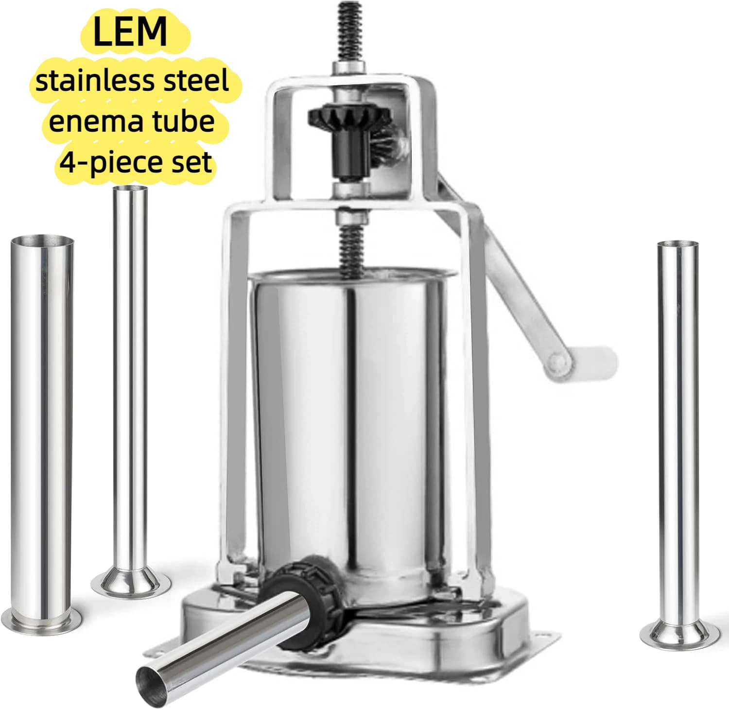 Suitable for LEM 606, 606SS, 1606, 1606SS Stainless Steel Sausage Tube, LEM Sausage Filling Funnel 4-Piece Set
