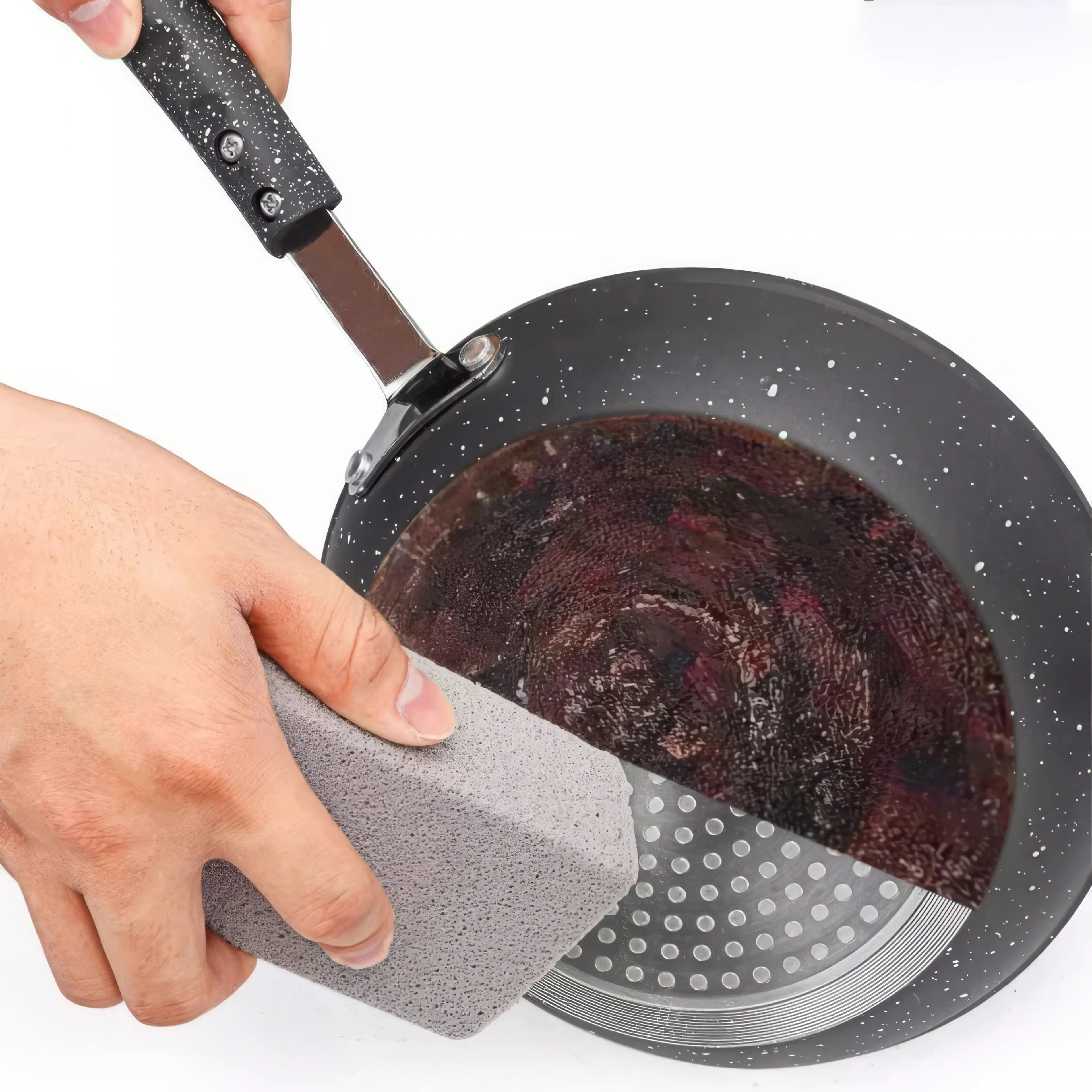 Single Gray Pumice Stone for Heavy-Duty Kitchen & Bathroom Cleaning​ – 10x7x4cm Dense Block, Multi-Surface Scrubber.