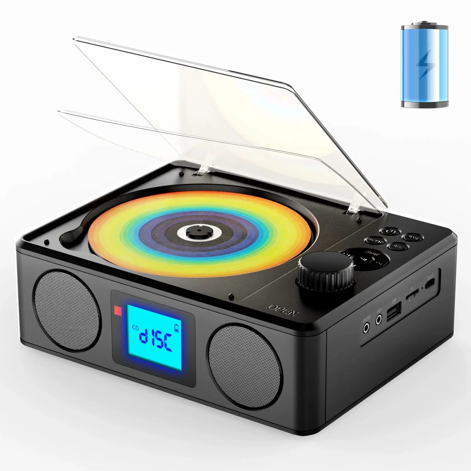휴대용 CD 플레이어 블루투스 스피커 USB FM 라디오 리모컨