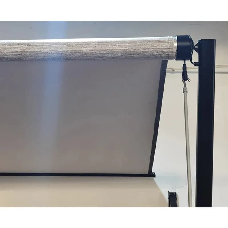 LED 조명 RV 어닝 PVC 알루미늄 합금 캠핑 차양 그레이 블루 캠퍼용