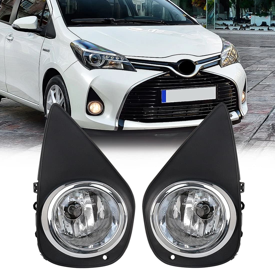도요타 야리스 2014-2017 US버전 안개등 LED 주간주행등 전면 범퍼 헤드라이트 12V