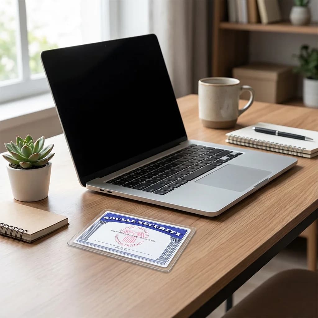 Exclusive US Social Security Card Clear Holder - Stain & Dust-Proof Card Case Home & Outdoor SS Card Storage Tool