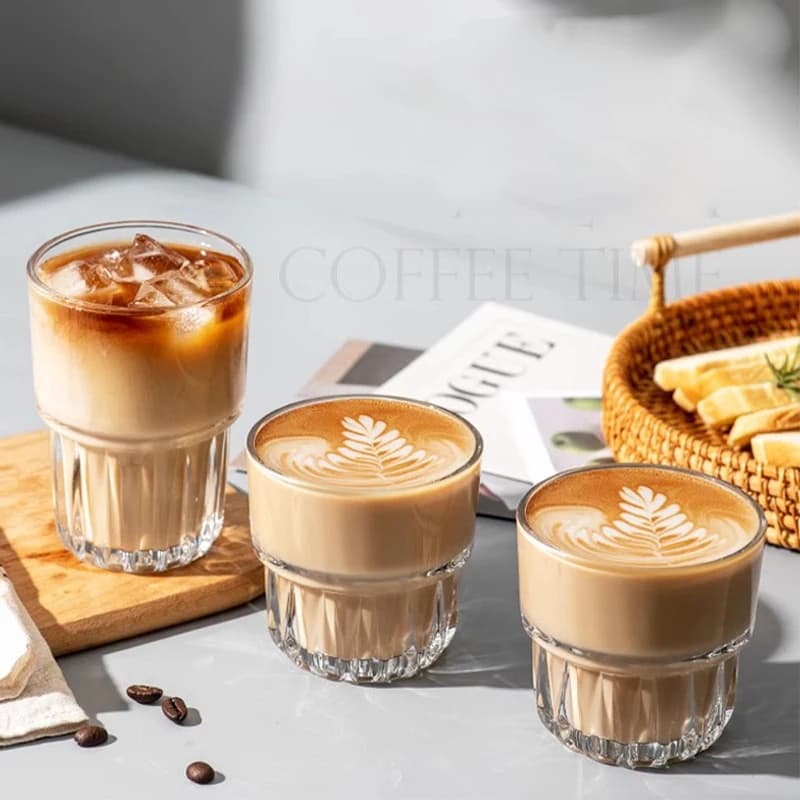 155ml/250ml/316ml Coffee Glass Transparent Cups Crystal Glass Wholesale Milk Cup Juice Cup Tea Cup Commemorative Cups Glasses