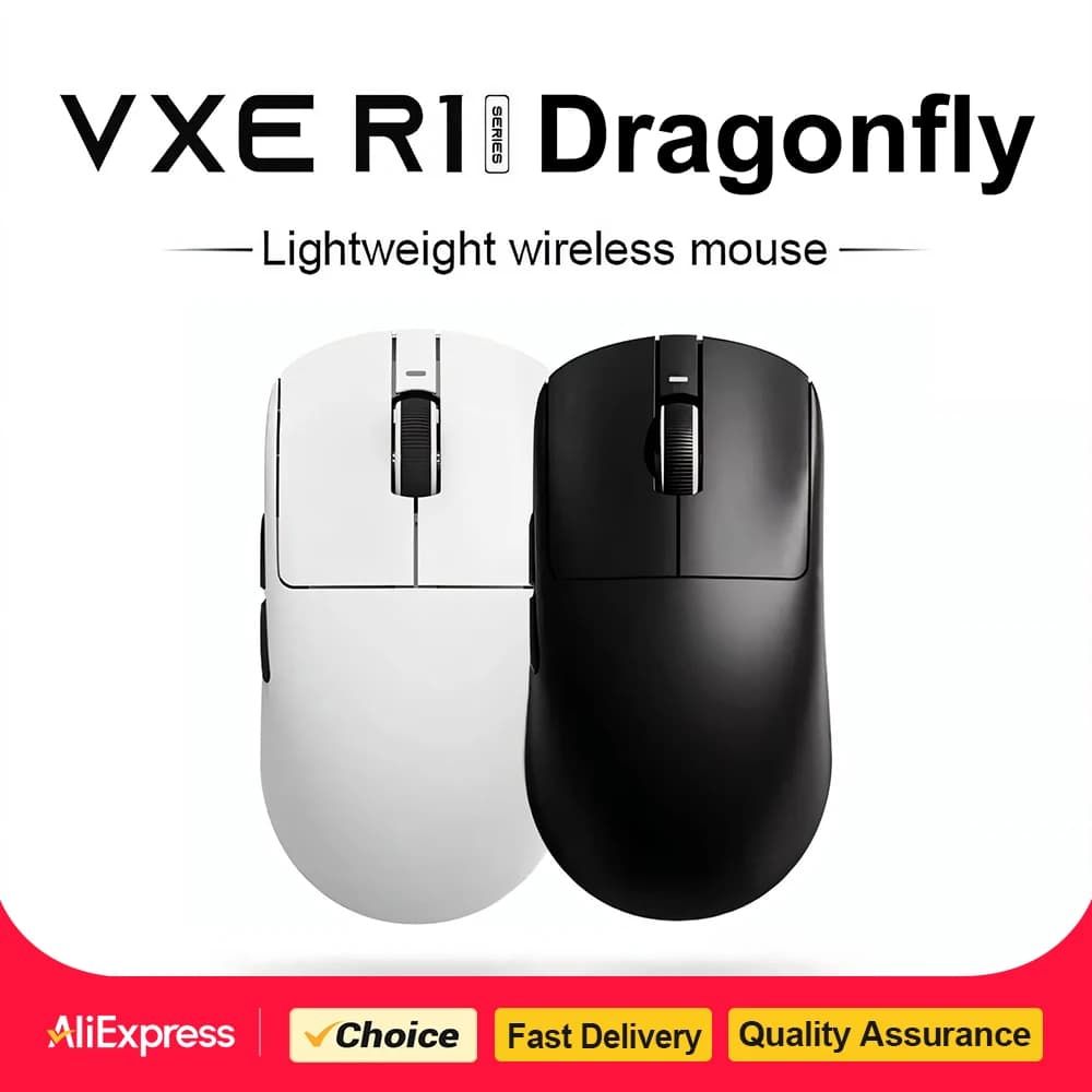 ATK VXE 드래곤플라이 R1 Pro MAX e스포츠 무선 게이밍 마우스 충전식 PAW3395 R1 프로 경량 맞춤형 FPS 마우스 (CSGO용)