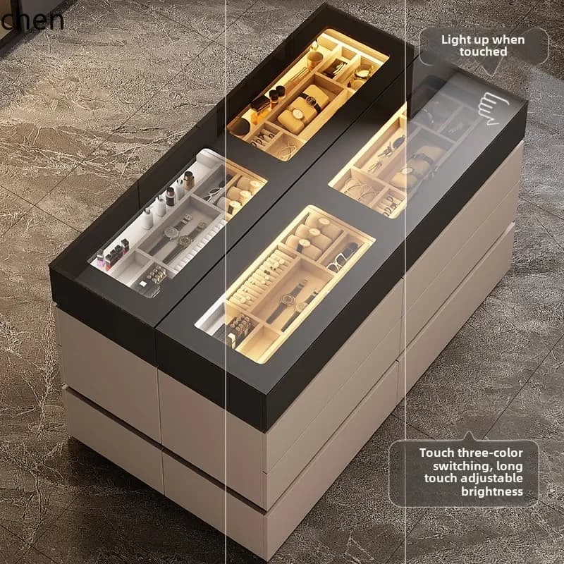 W5.19 Italian light luxury cloakroom Nakajidai high-end double-sided storage cabinet jewelry display cabinet