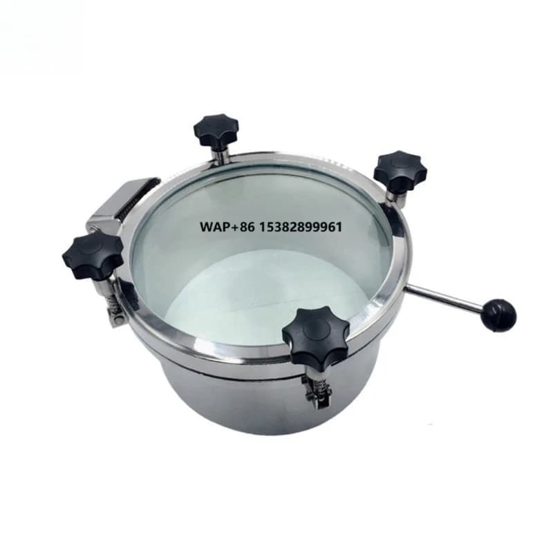 Stainless Steel Tank SS304 High Pressure Round Manhole Cover With Sight Glass Union Sight Glass Flange Sight Glass