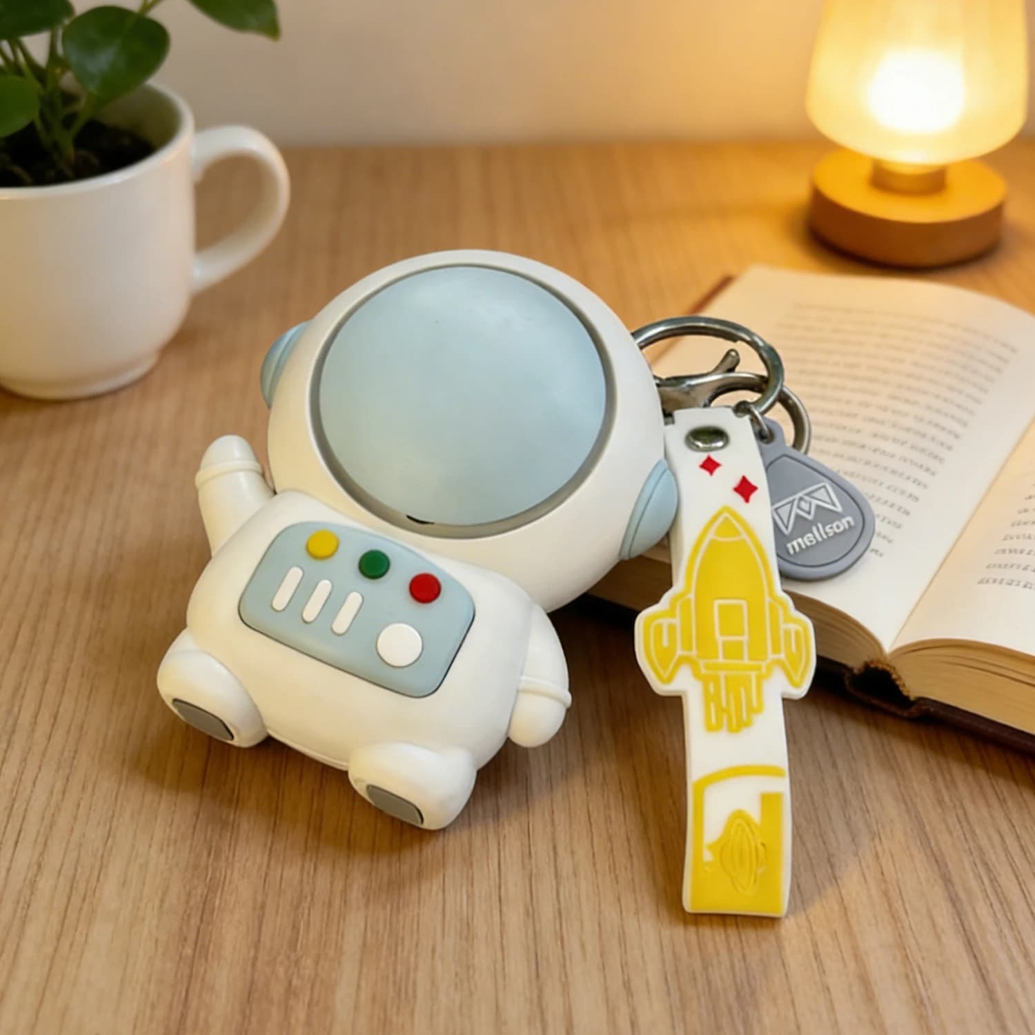 우주비행사 휴대용 미니 선풍기 USB 충전 키링 저소음