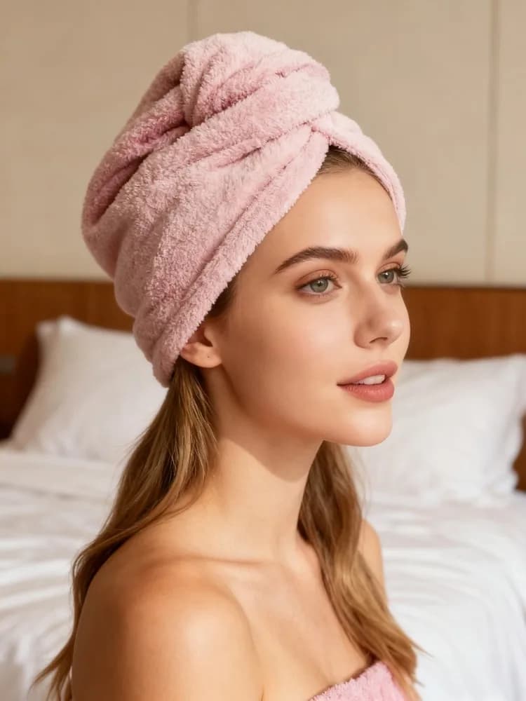 Microfiber Hair Towel Wrap - Super Absorbent Quick Dry, Soft Adjustable No Damage Hair Cap for Women Girls Bathroom Daily Travel