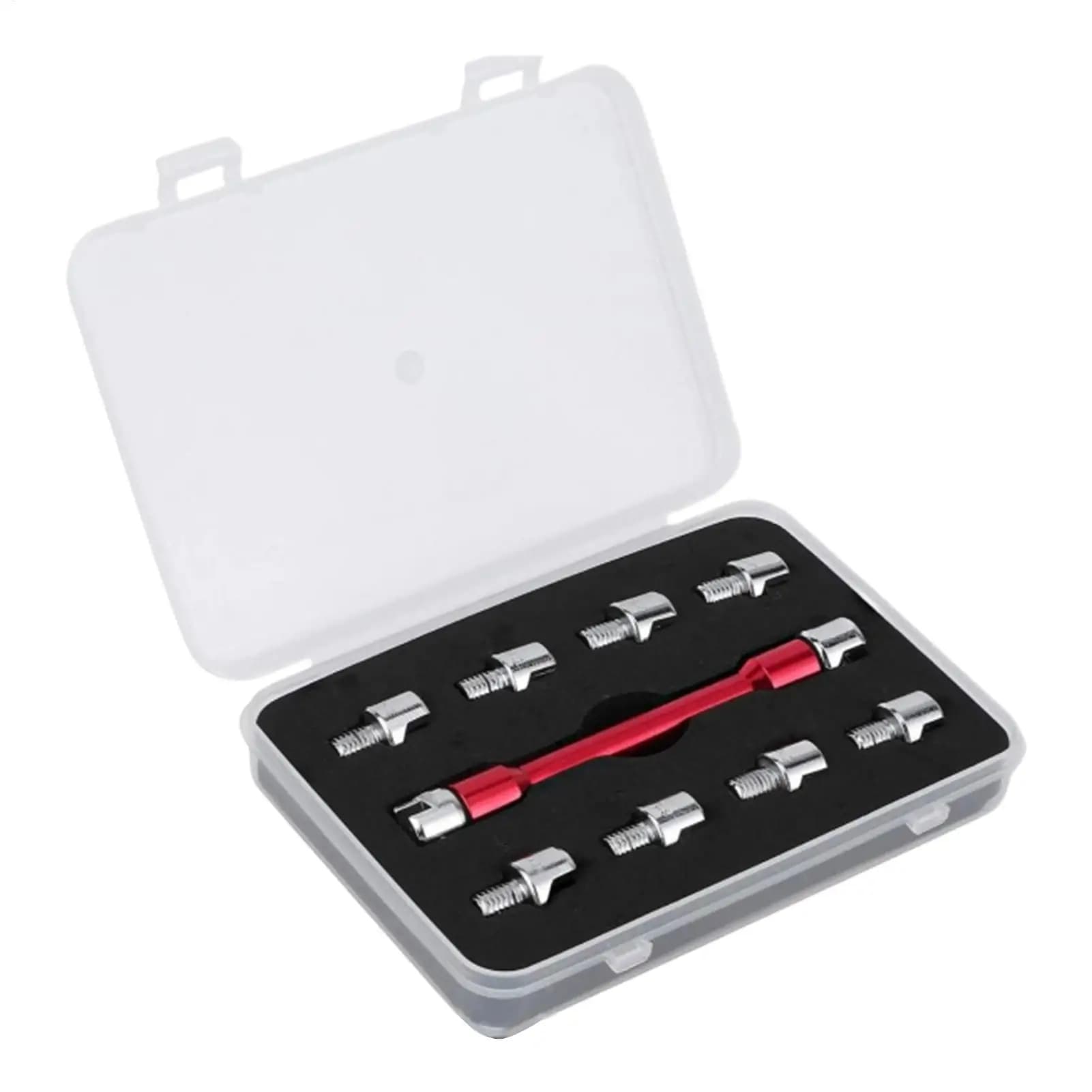 오토바이 스포크 렌치 10헤드 5-6.8mm 강철 스패너 정비 공구